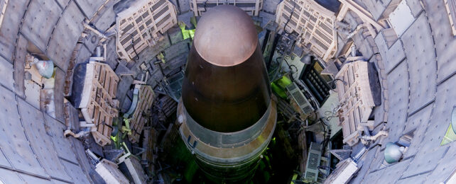 nose of nuclear missile inside a silo
