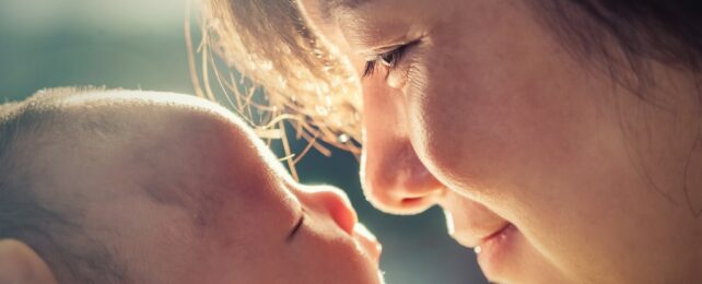 mother gazes at baby