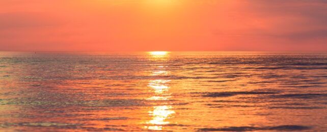 Orange Ocean At Sunset