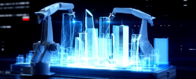 Robots Build Wireframe City