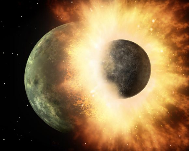illustration of a planet impact