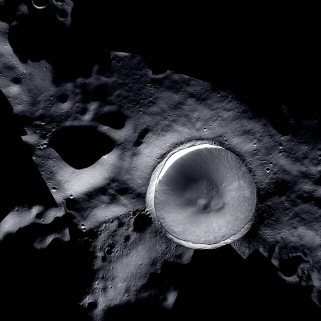 Shackleton Crater Shadows