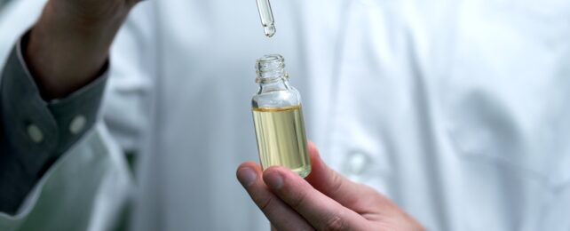 Lab Worker With CBD Oil