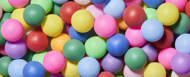 Colourful ping pong balls