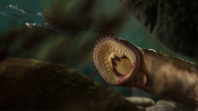 Illustration of Jurassic period lamprey