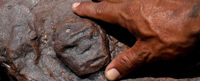 Rock Carving Of Human Face