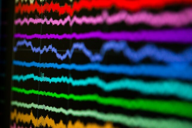 image of brain wave forms representing neurons firing