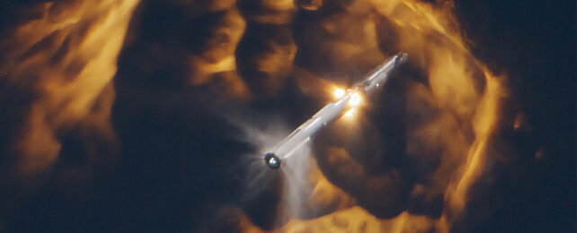 Starship separating during test flight