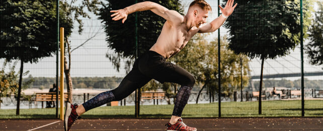 man on running track