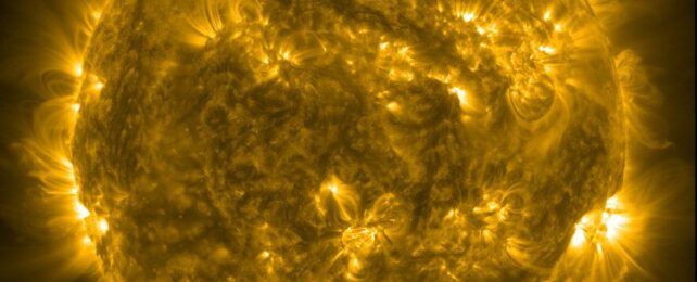 A close up of the sun