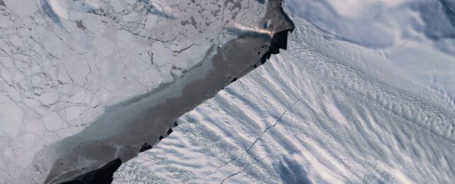 A crack in a glacier