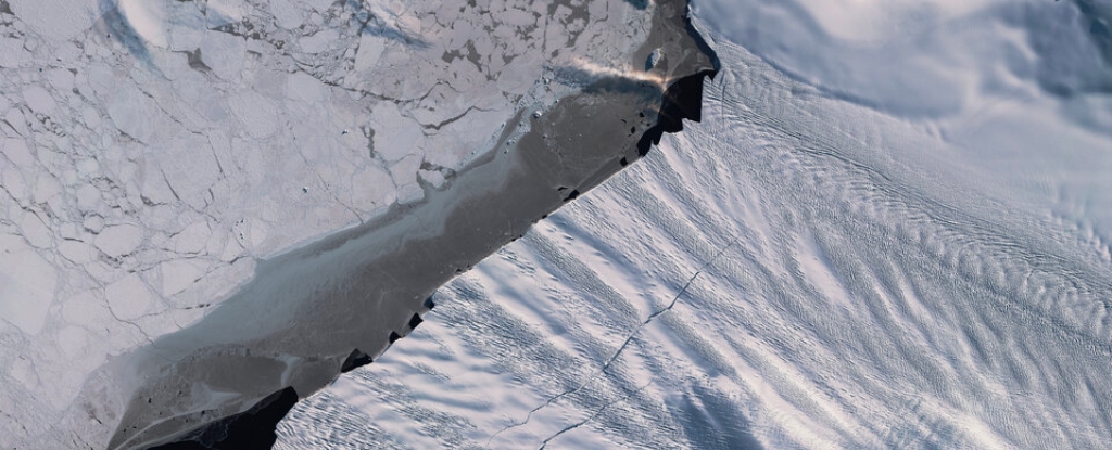 A crack in a glacier
