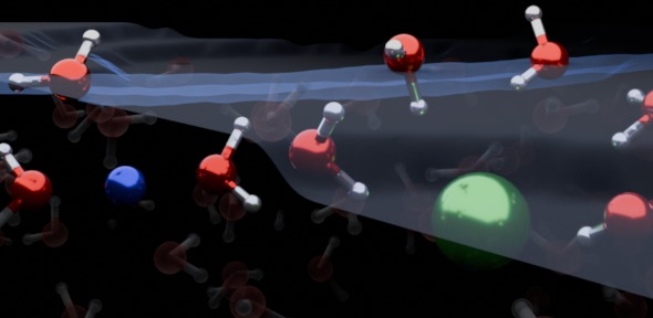 New model of h20 on surface of salt water