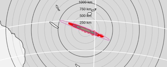 Graph Showing Spacescraft Crash Trajectory