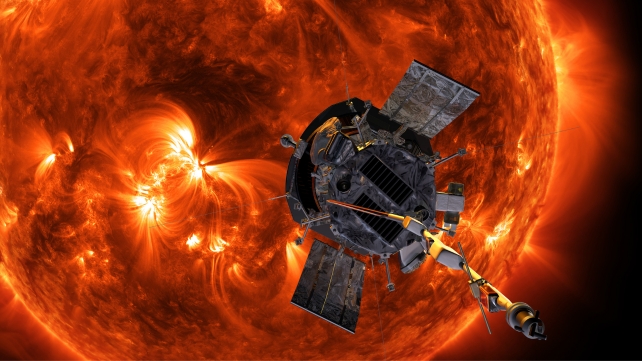 Parker Solar Probe in front of Sun