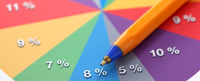 Pen On Colorful Pie Chart