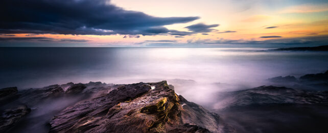 sunrise over the coast of howick England