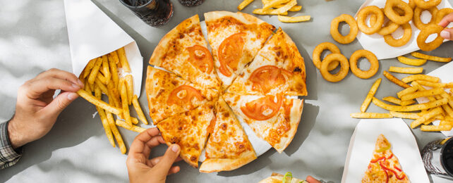 Pizza and processed foods