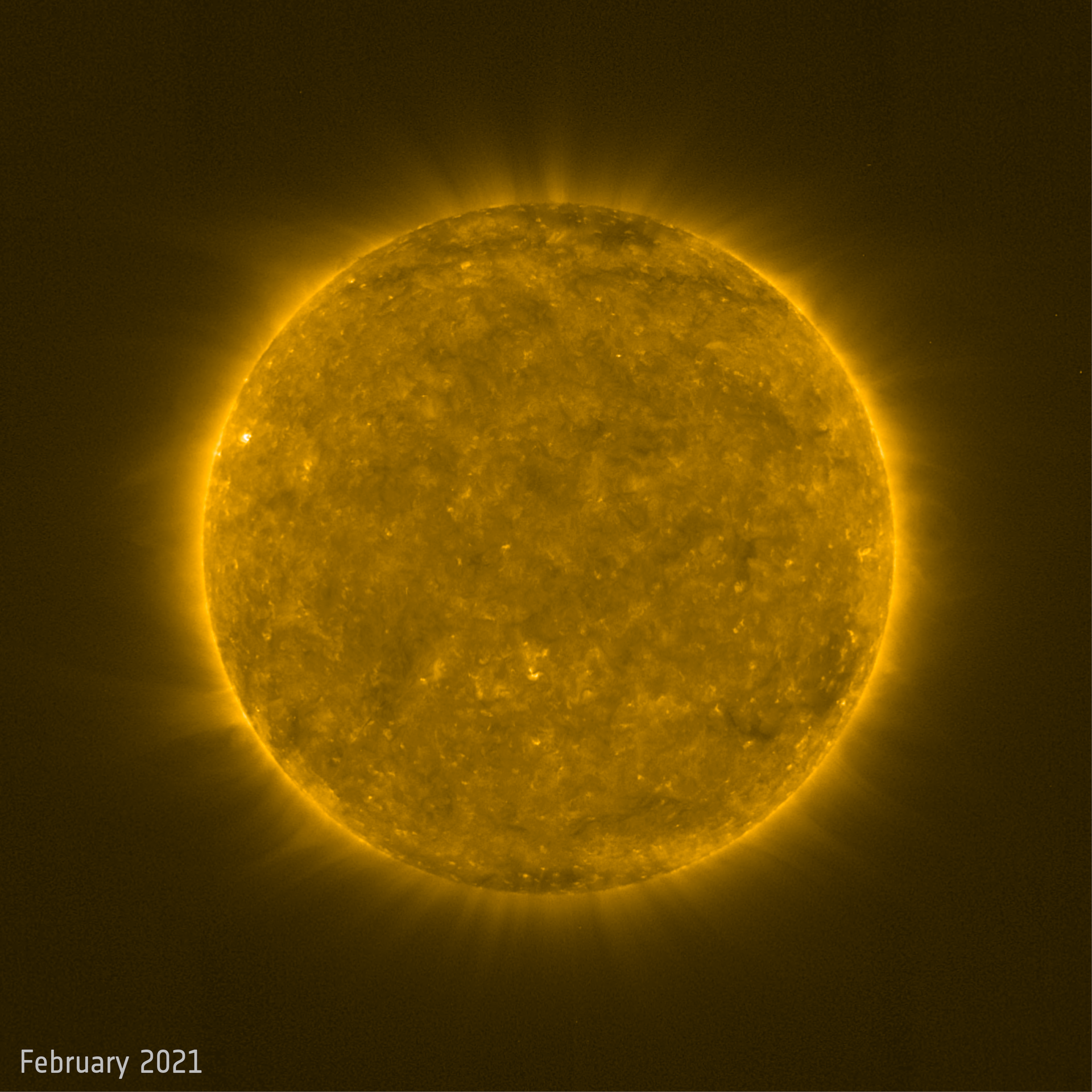 Solar Orbiter image of quiet sun activity in 2021