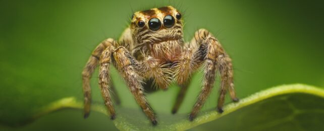 Tiny Spider On Leaf