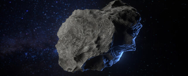asteroid against a starry background