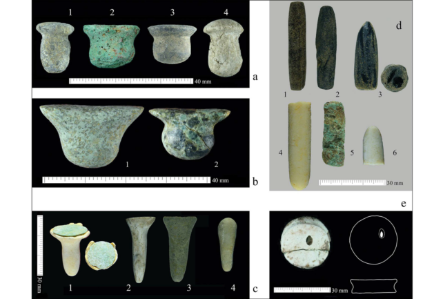 Panel of images showing different shaped ornaments made from various materials.