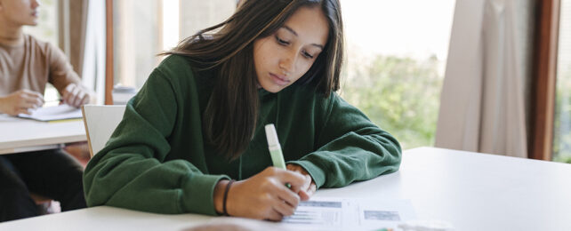 Girl writing