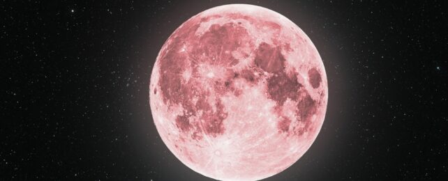 A pink tinted moon