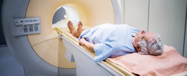 man entering mri scanner