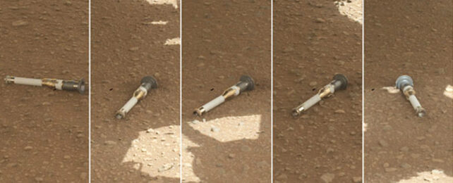 Photo montage of rock samples on Mars