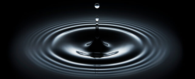 Close up of ripples of water droplet.