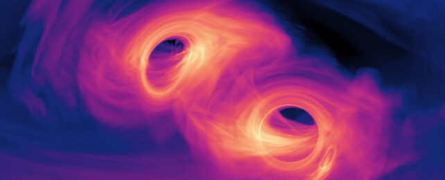 graphic of colliding black holes