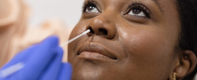 woman having a nose swab