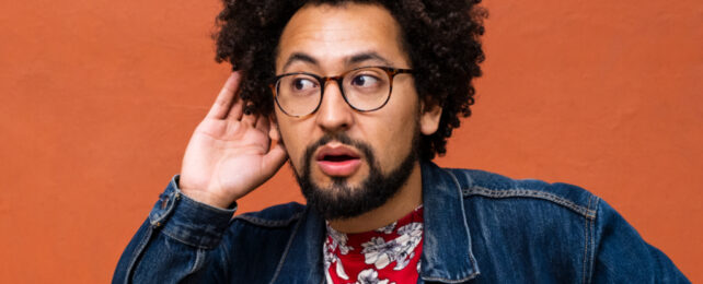 man listening