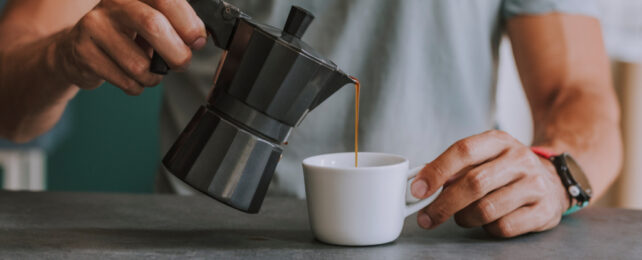 pouring coffee