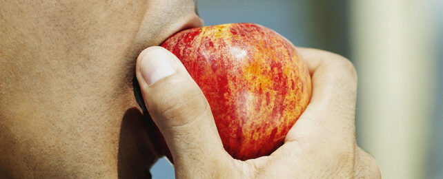 Eating an apple
