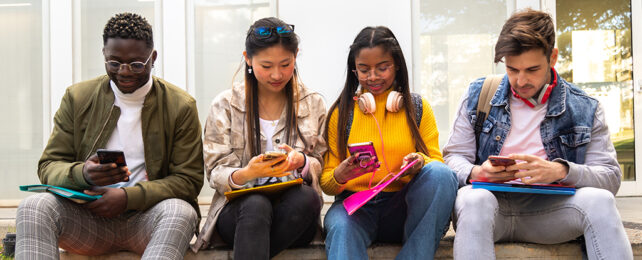 People on phones