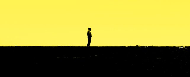 person silhouette yellow