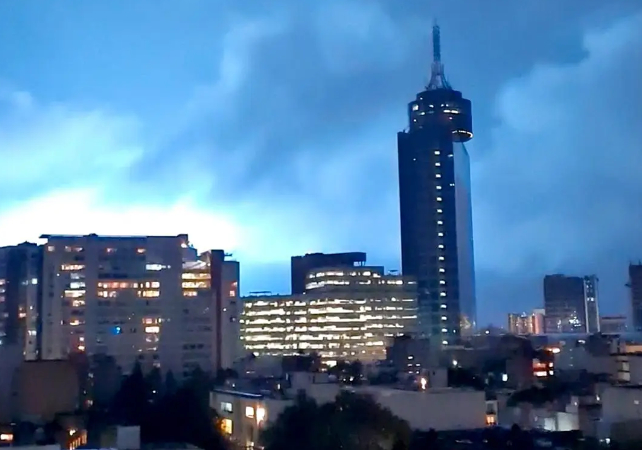 earthquake lights over a city