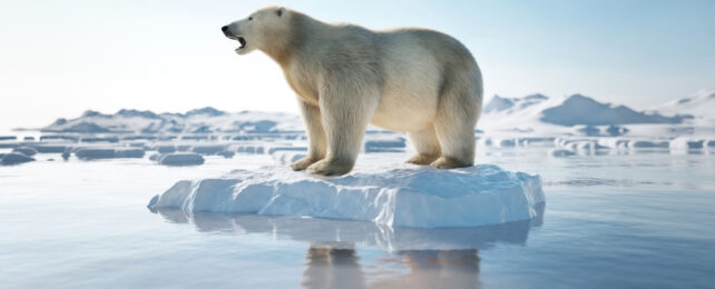 polar bear on small ice floe