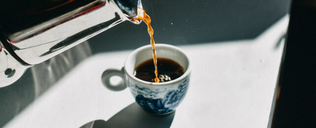Pouring coffee