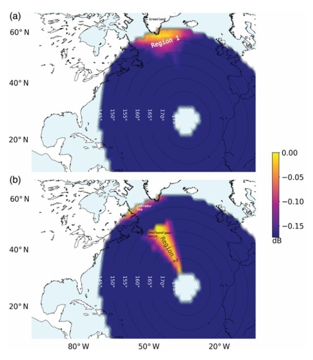 Heatmap tracing seismic waves back to their origin point.