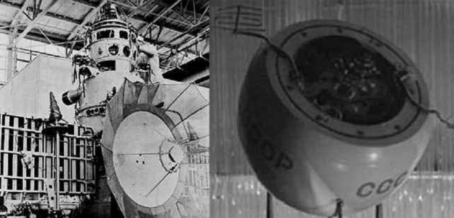 Black and white image of a spacecraft