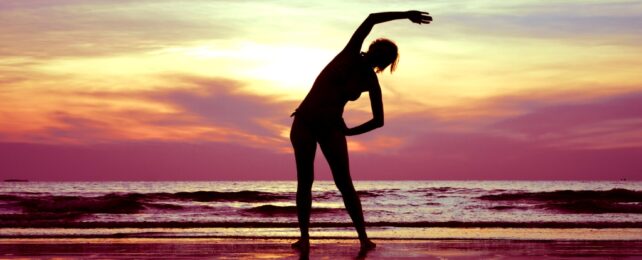 woman exercising outside