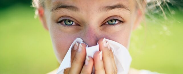 girl with hay fever