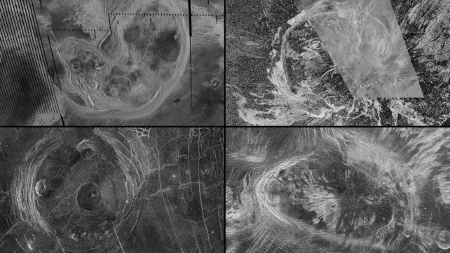 Four coronae features on Venus, taken by NASA's Magellan mission.