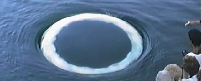 A huge ring in water