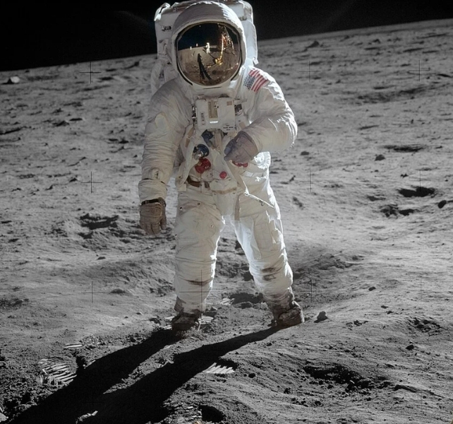 buzz aldrin on the lunar surface