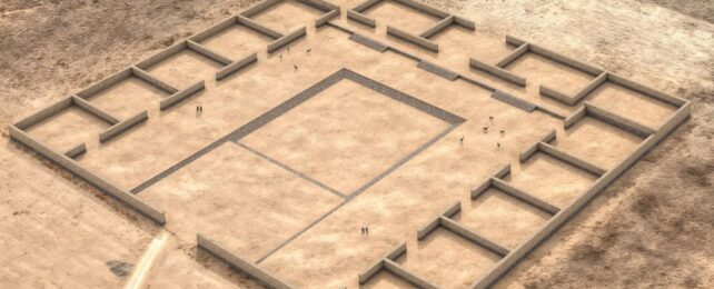 A digital reconstruction of an ancient temple