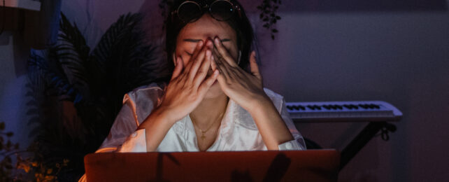 woman awake late